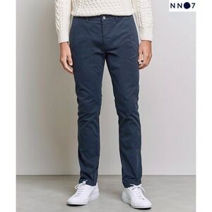 NN07 NO NATIONALITY MARCO 1400 WASHED NAVY TWILL CHINO PANTS. SIZE 30X34